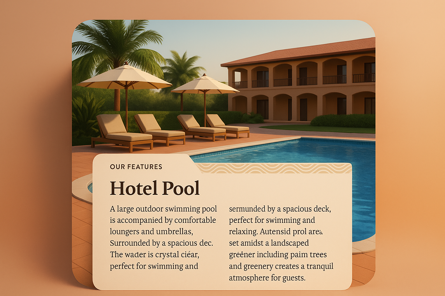 Stunning Hotel Pool with Relaxing Loungers and Umbrellas