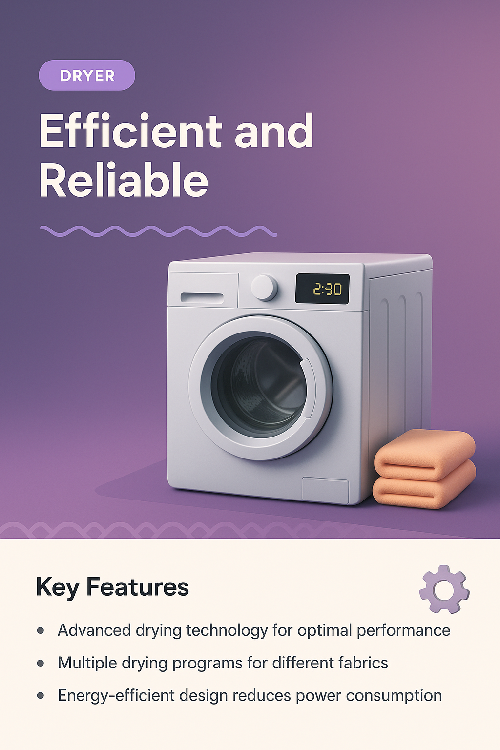 3D Dryer Illustration: Efficient and Reliable Home Appliance