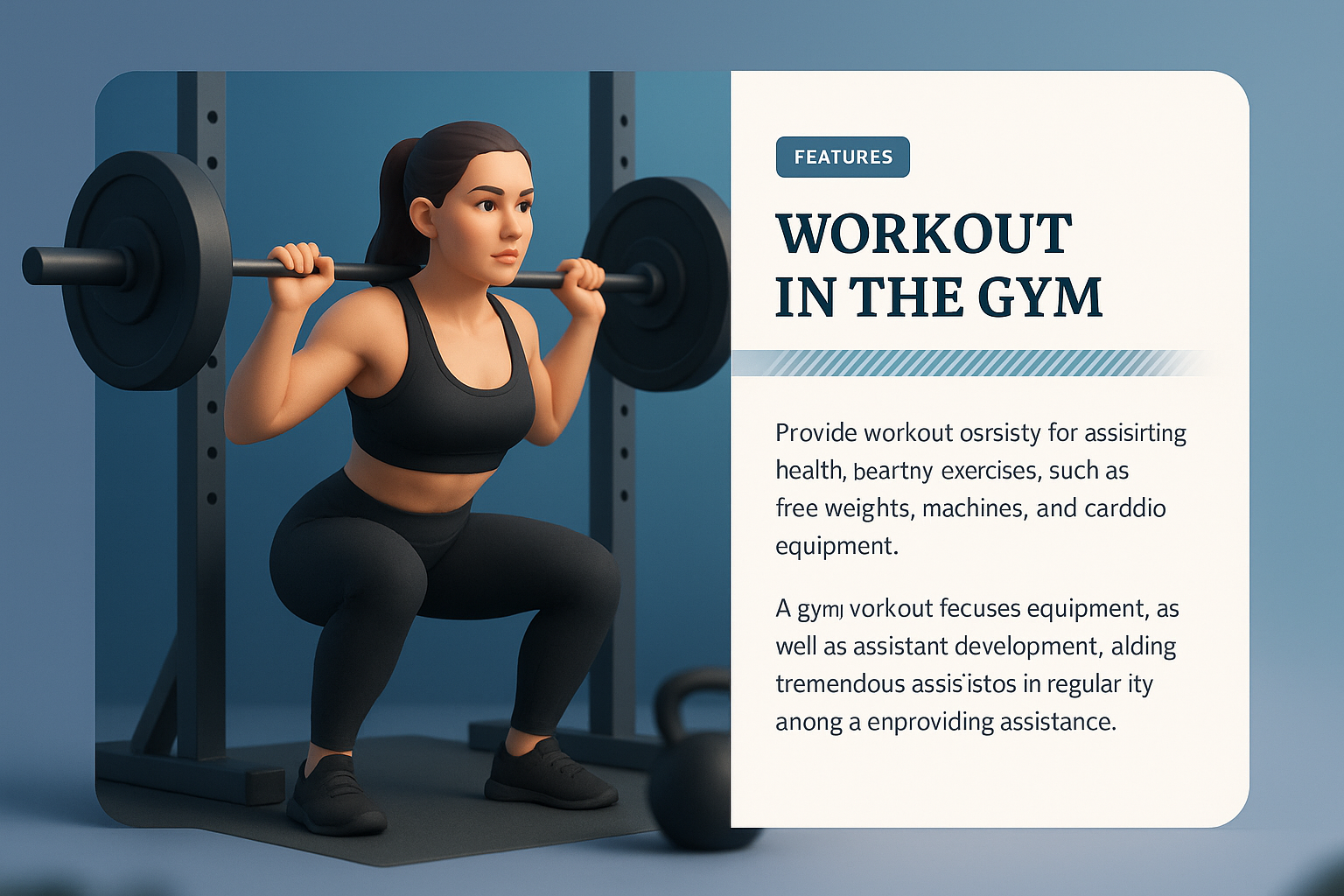 3D Illustration of a Workout Session in the Gym