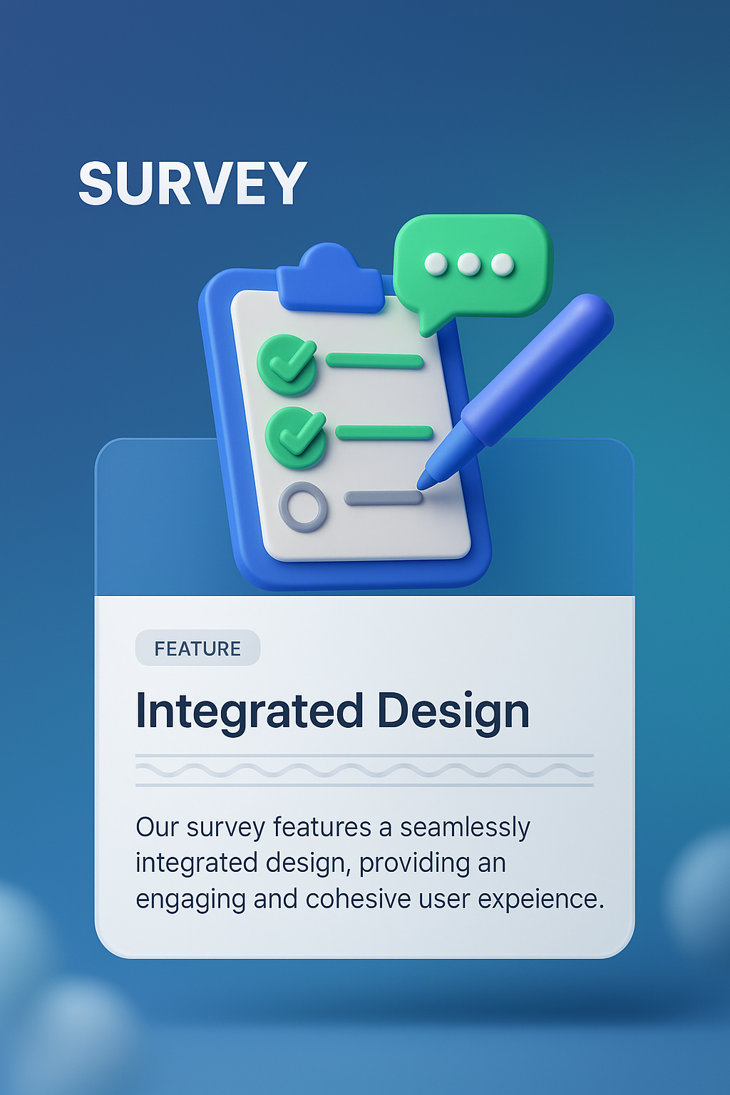 3D Illustration with Survey Blocks and Integrated Design Elements