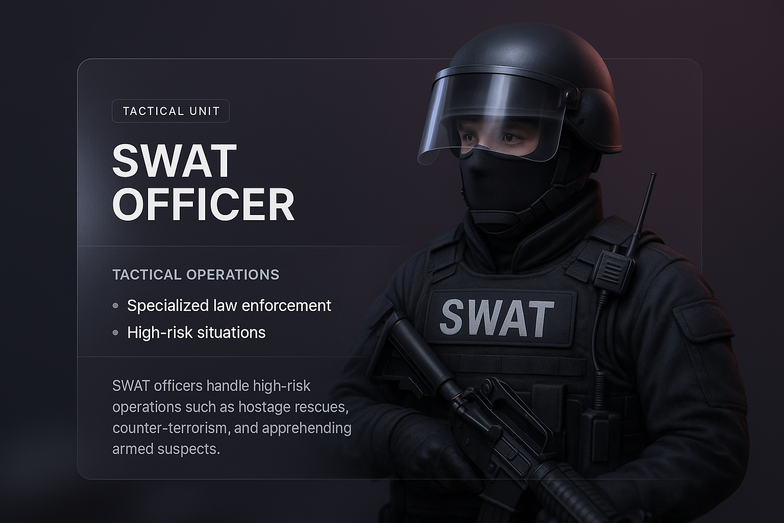 3D Scene of a SWAT Officer in Tactical Gear