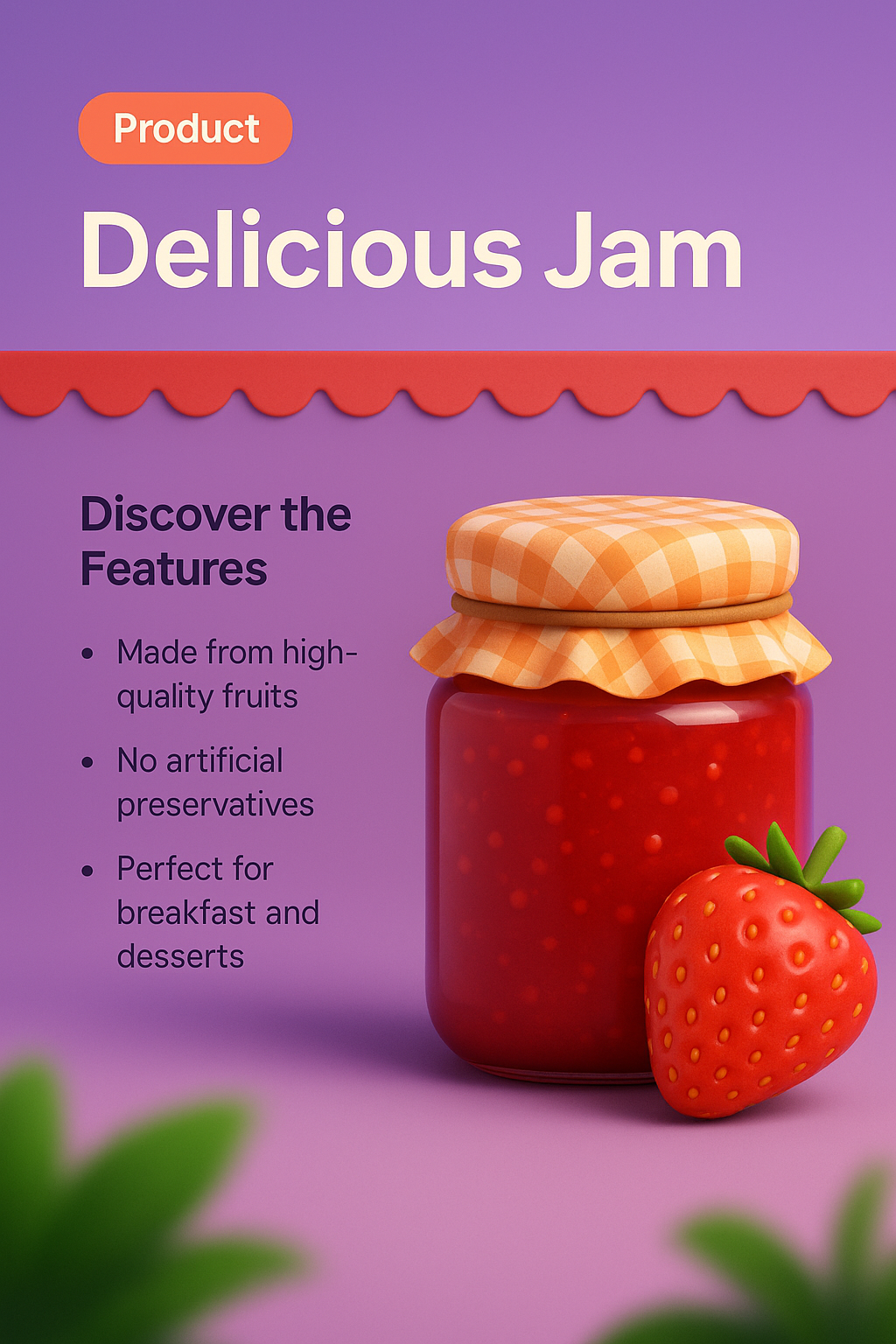 Vibrant Jam Landing Page Design with 3D Elements