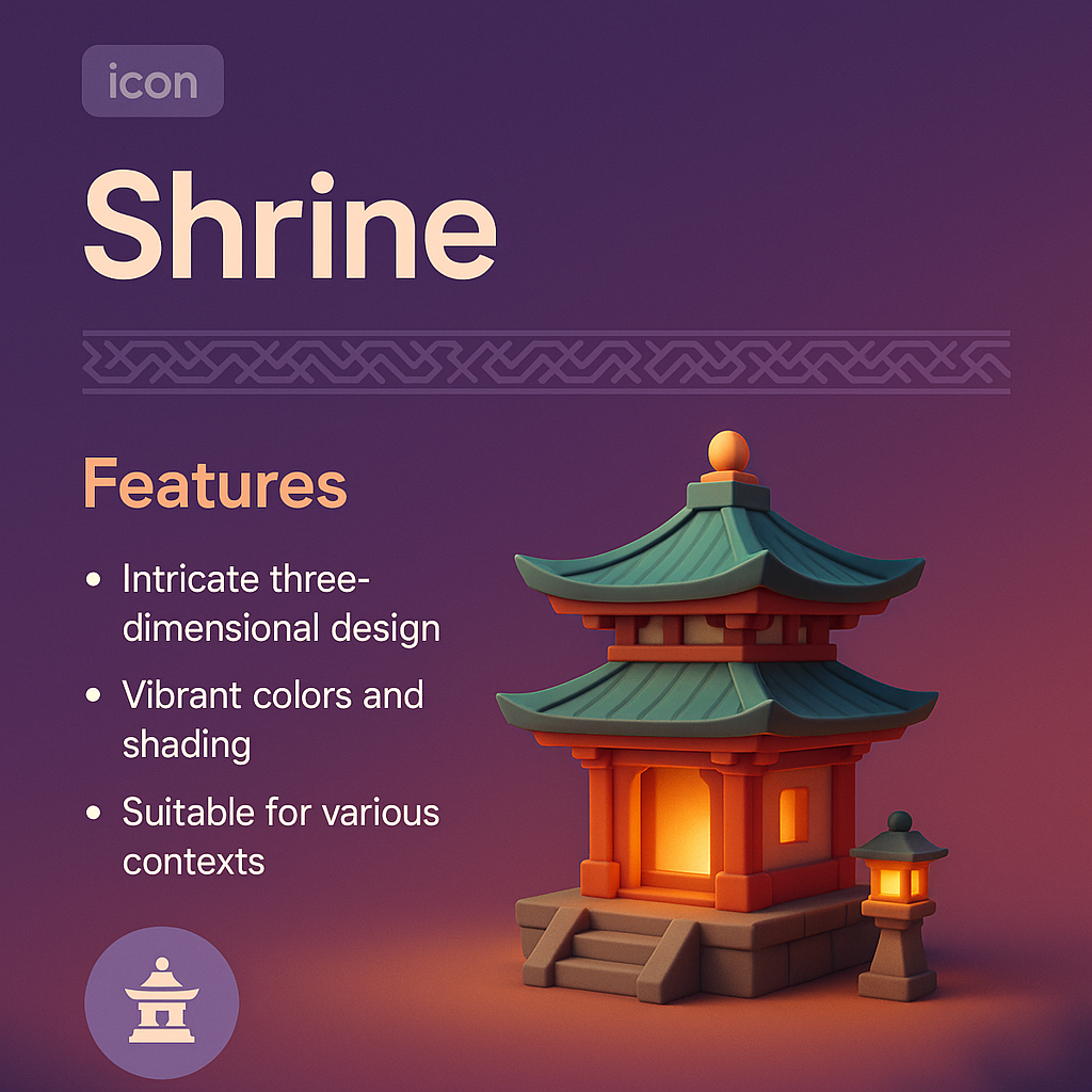 Enchanting 3D Shrine with Intricate Design Elements