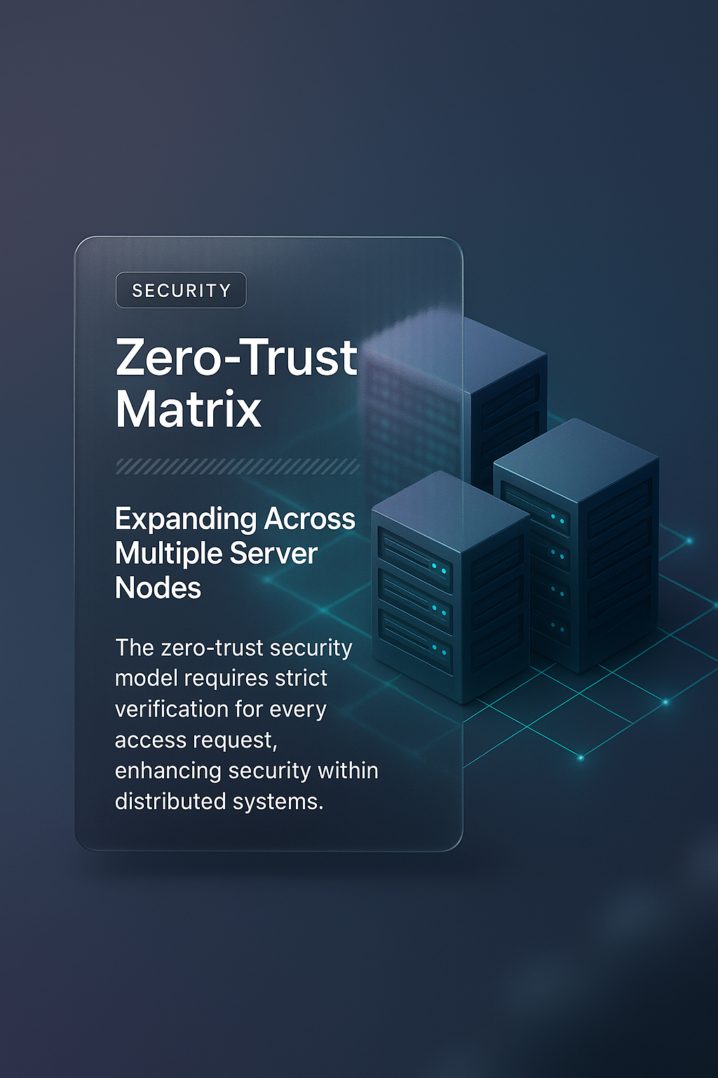 3D Zero-Trust Matrix Illustration Across Server Nodes