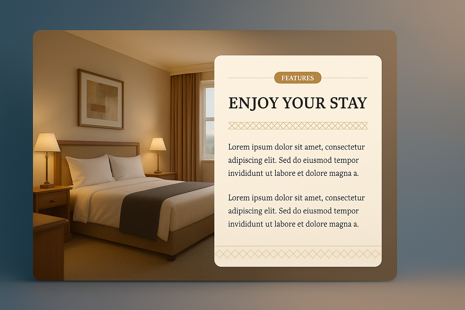 Elegant Hotel Room with Features Block Design
