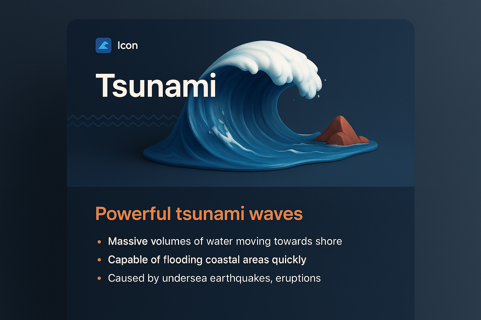 Engaging Tsunami Landing Page with 3D Graphics