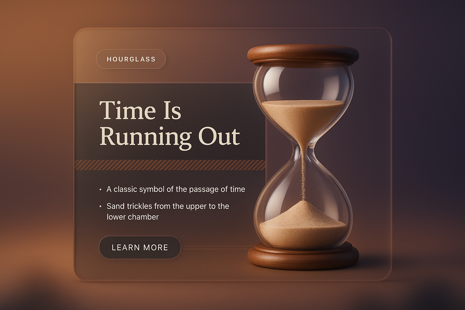 Elegant Hourglass Design with Gradient Background