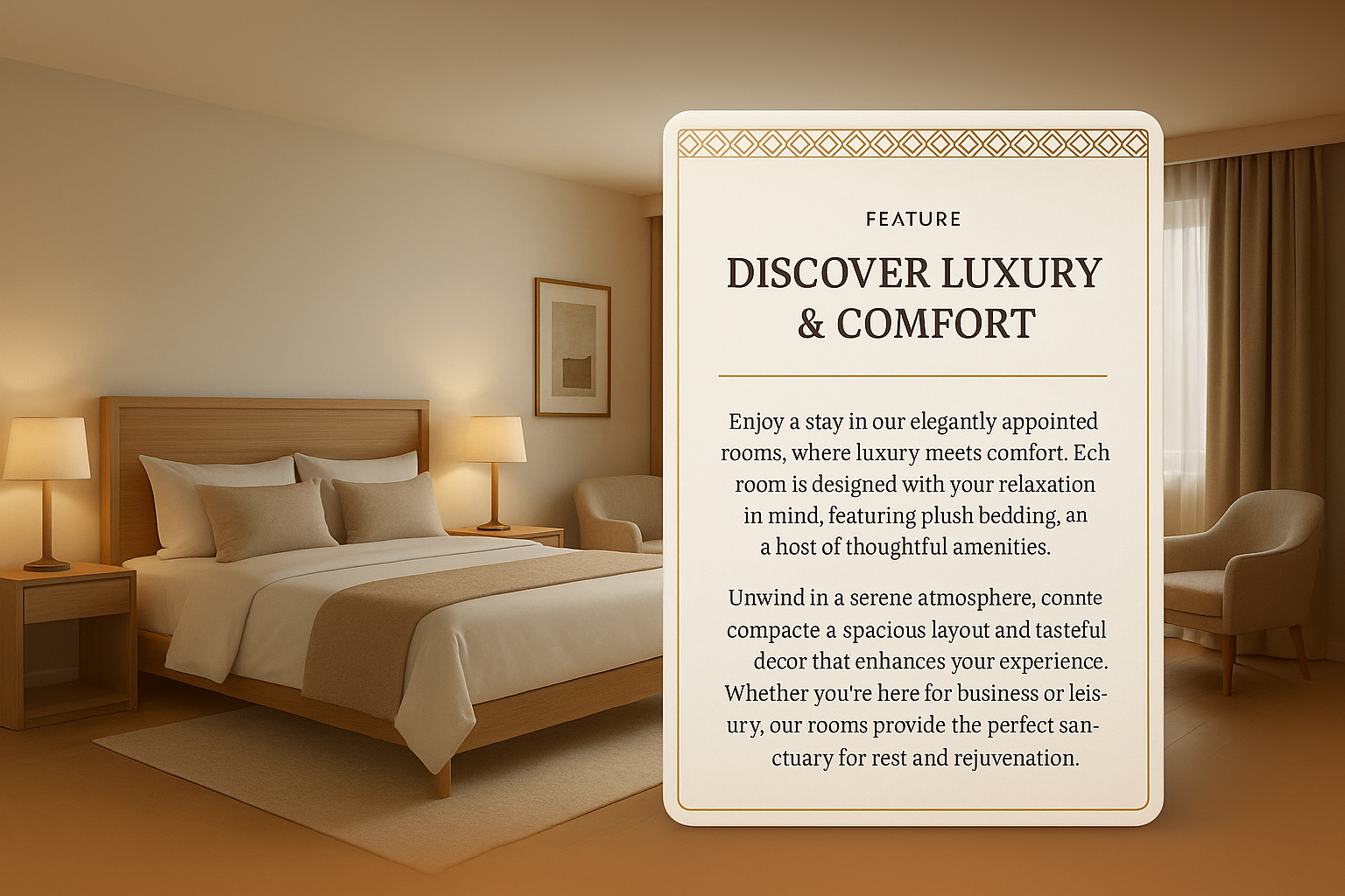 Elegant Hotel Room Design Featuring Luxury and Comfort