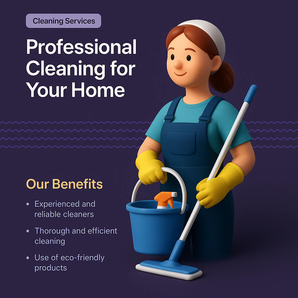 Professional Cleaning Services for Your Home - 3D Illustration