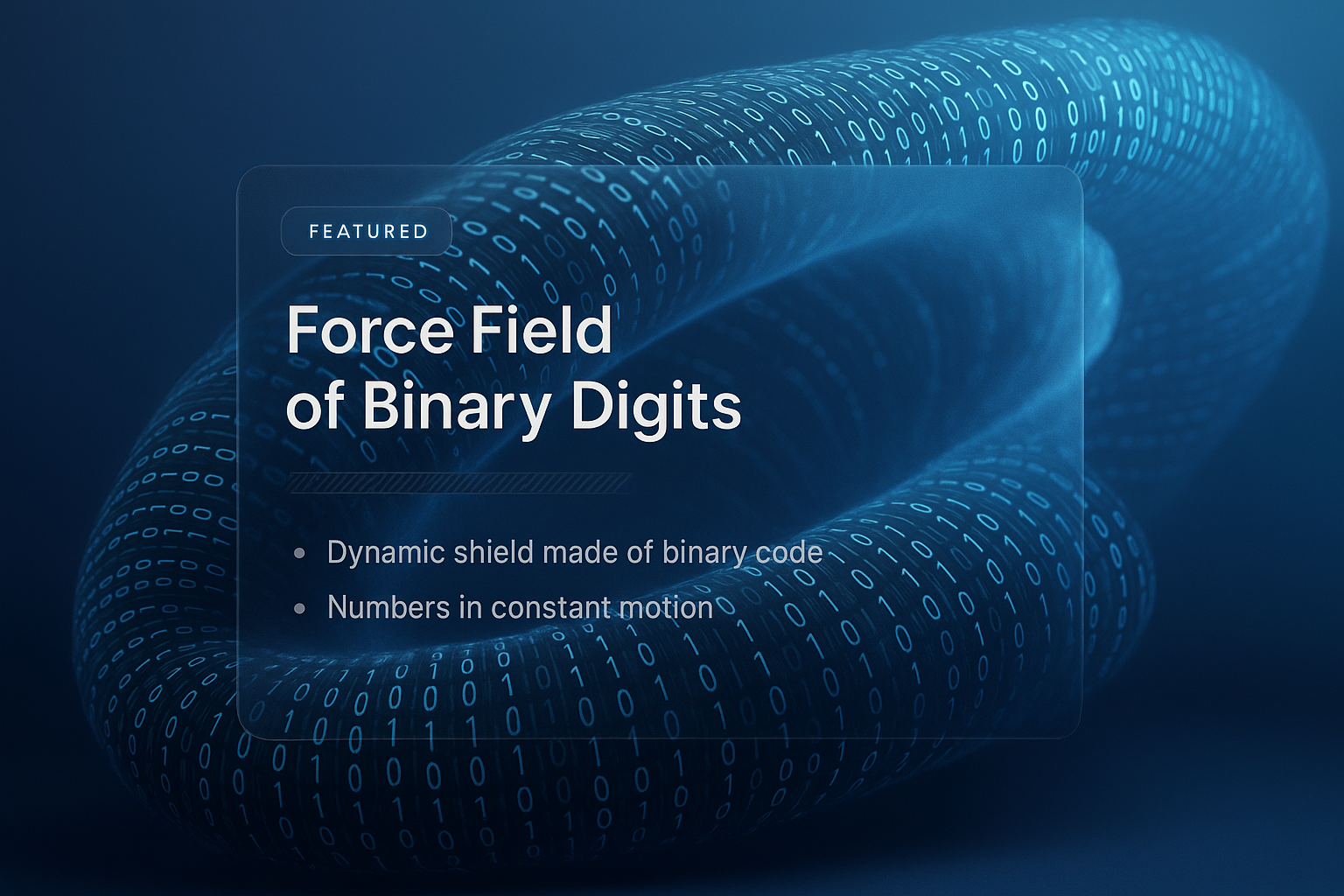 Dynamic Force Field of Flowing Binary Digits Illustration