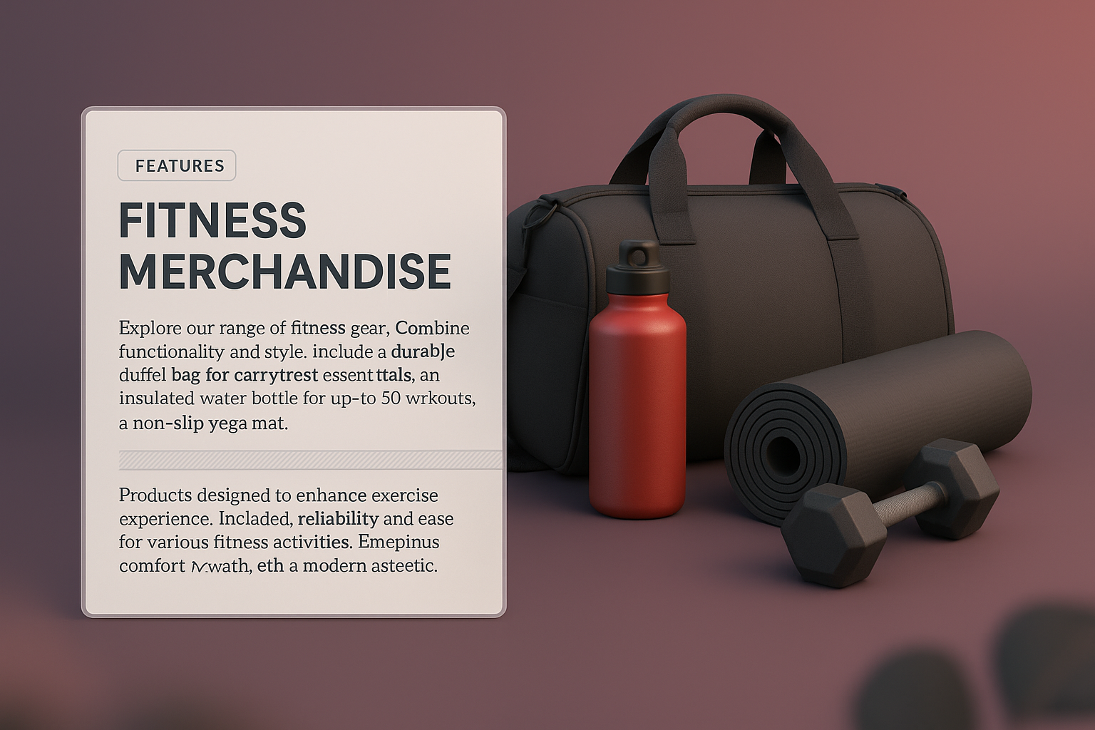 3D Fitness Merchandise Design with Features