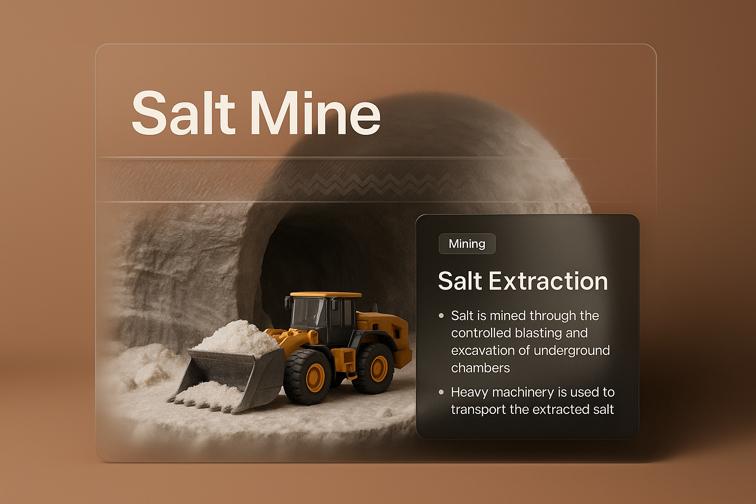 3D Illustration of a Salt Mine with Extraction Equipment
