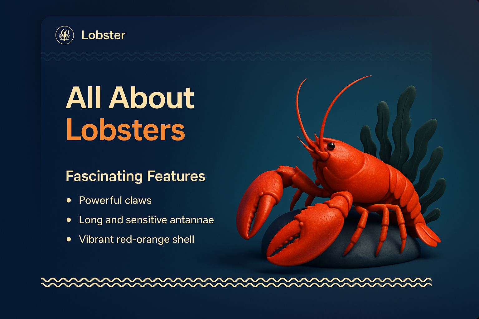3D Lobster Illustration with Fascinating Features