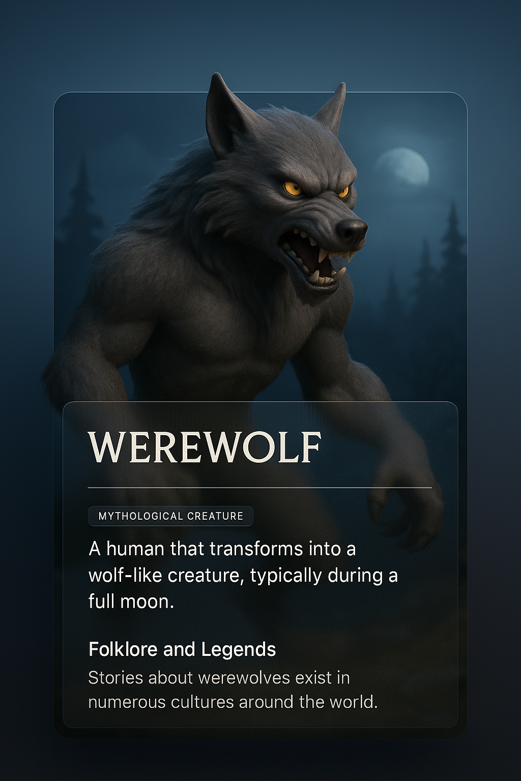 Stylized Werewolf Design Concept for Web Page