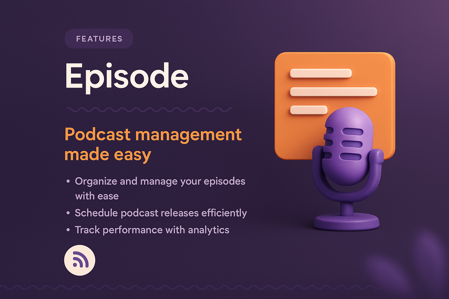 Landing Page Design Featuring 3D Podcast Icon