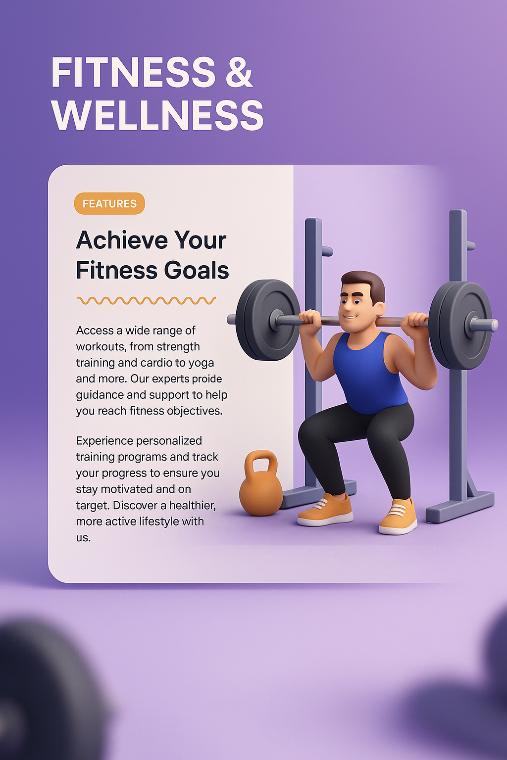 3D Fitness & Wellness Illustration for Health Goals