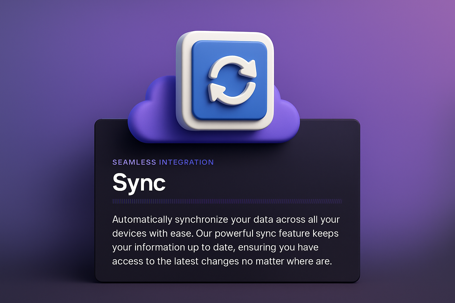 3D Web Design for Seamless Sync Feature Integration