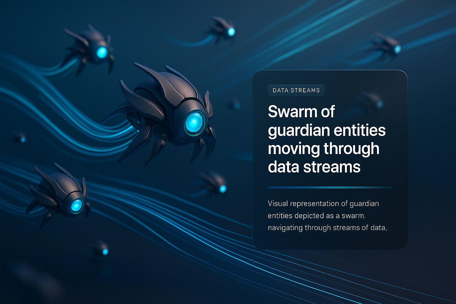 Swarm of Guardian Entities Navigating Data Streams