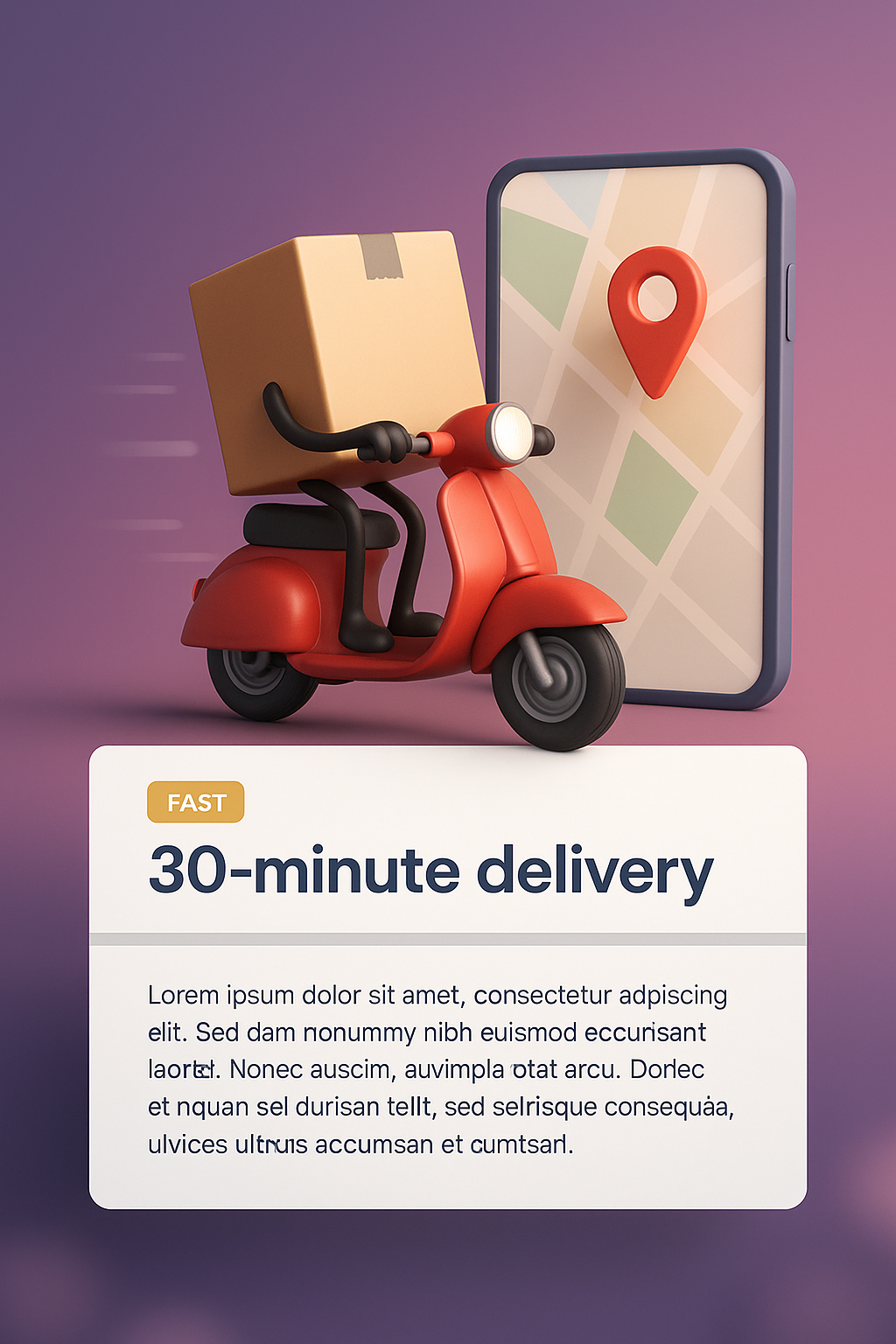 Fast 30-Minute Delivery Service Concept Illustration