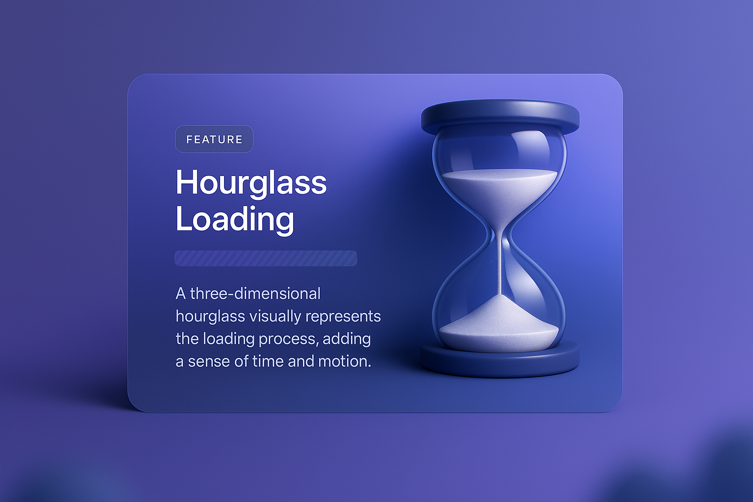 3D Hourglass Loading Illustration with Feature Block