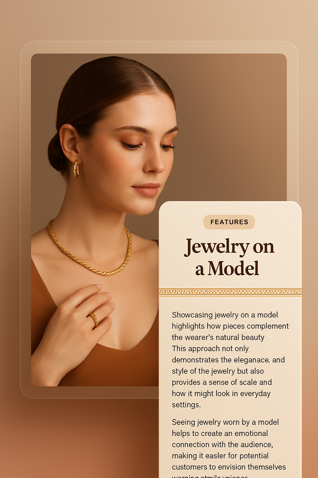 Elegant Jewelry Displayed on a Model's Features