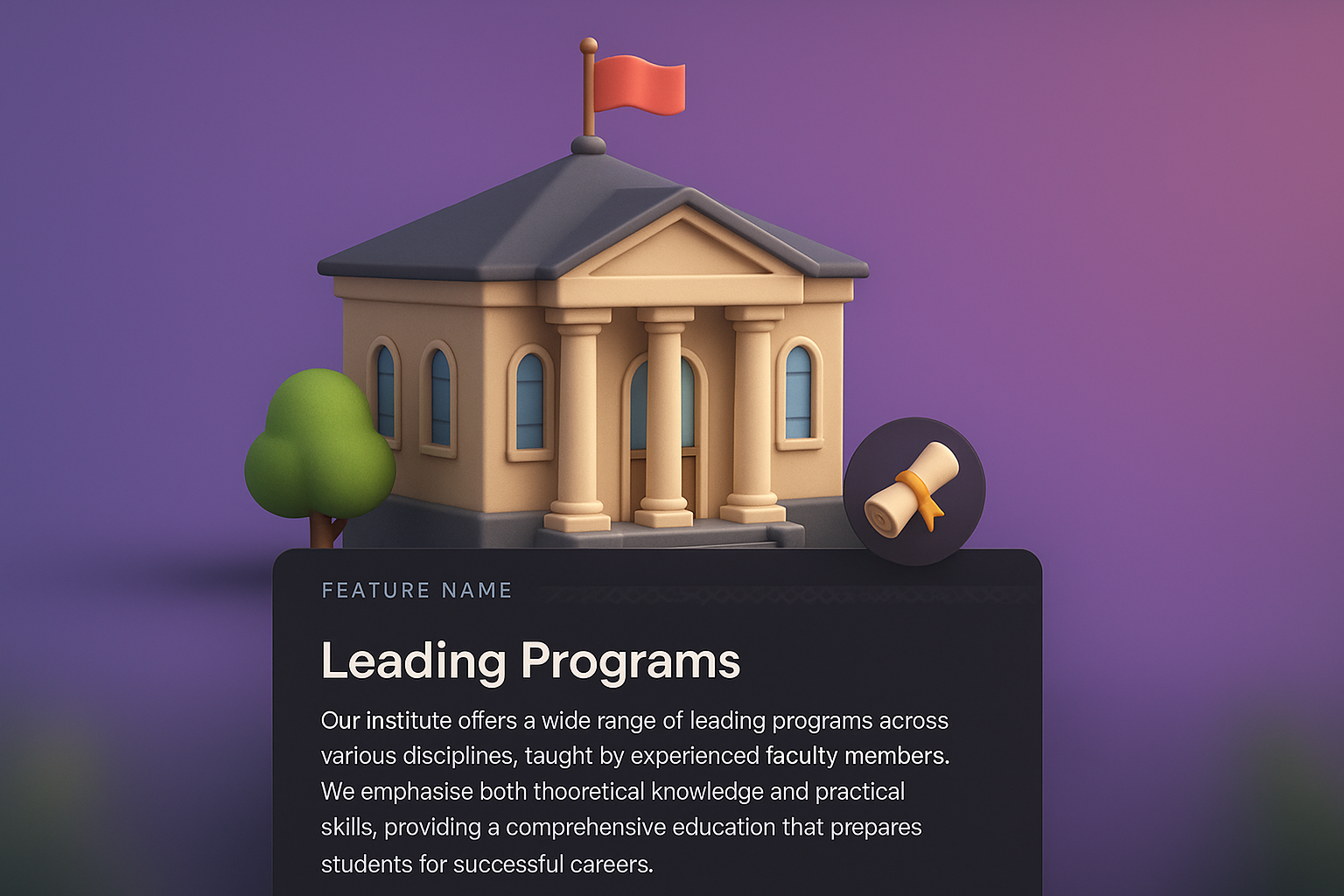 3D Web Page Design Featuring Educational Institute