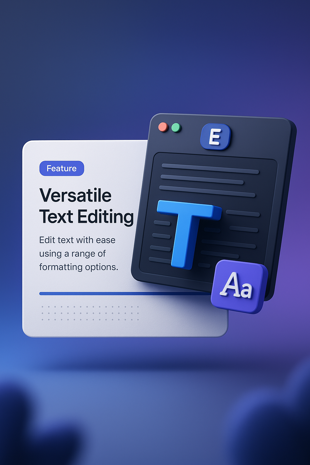 3D Web Page Design Featuring Text Editing Features