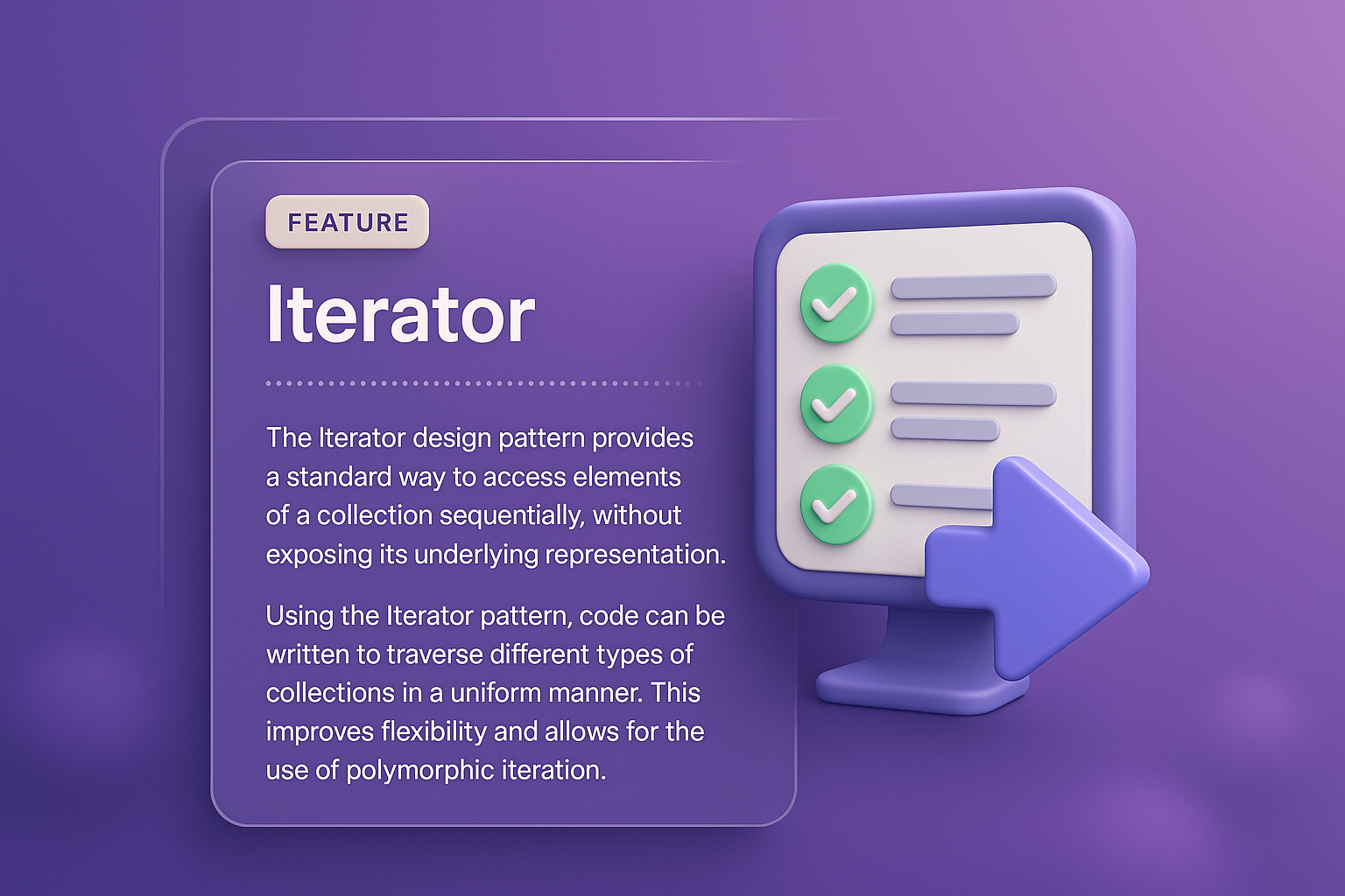 3D Web Page Design Featuring Iterator Concept