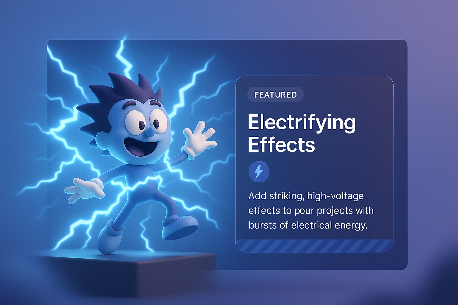 3D Illustration with Electrifying Effects for Web Design
