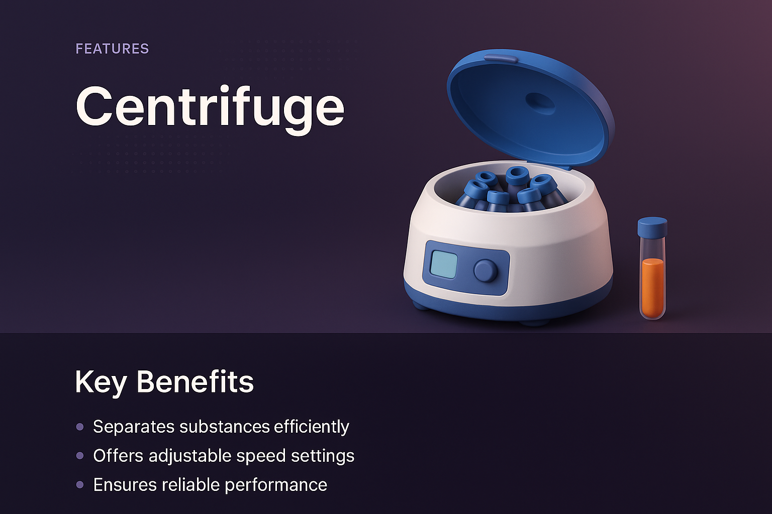 Centrifuge Landing Page Design with Key Features