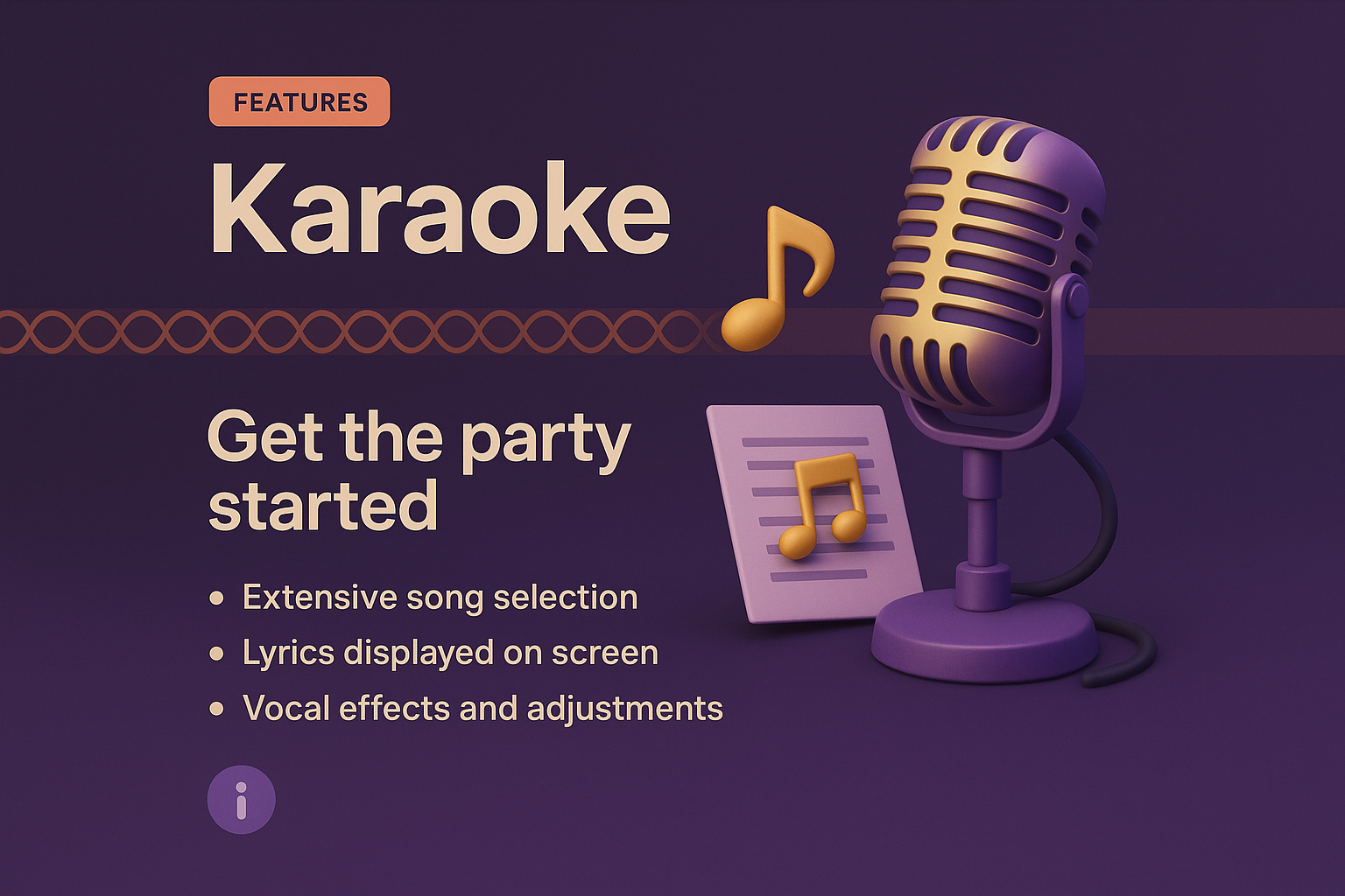 Engaging Karaoke Landing Page Design with 3D Elements