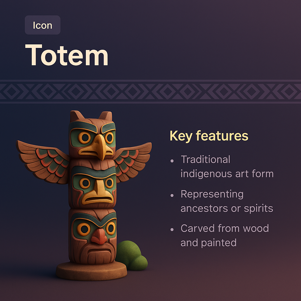 3D Totem Illustration for Landing Page Design
