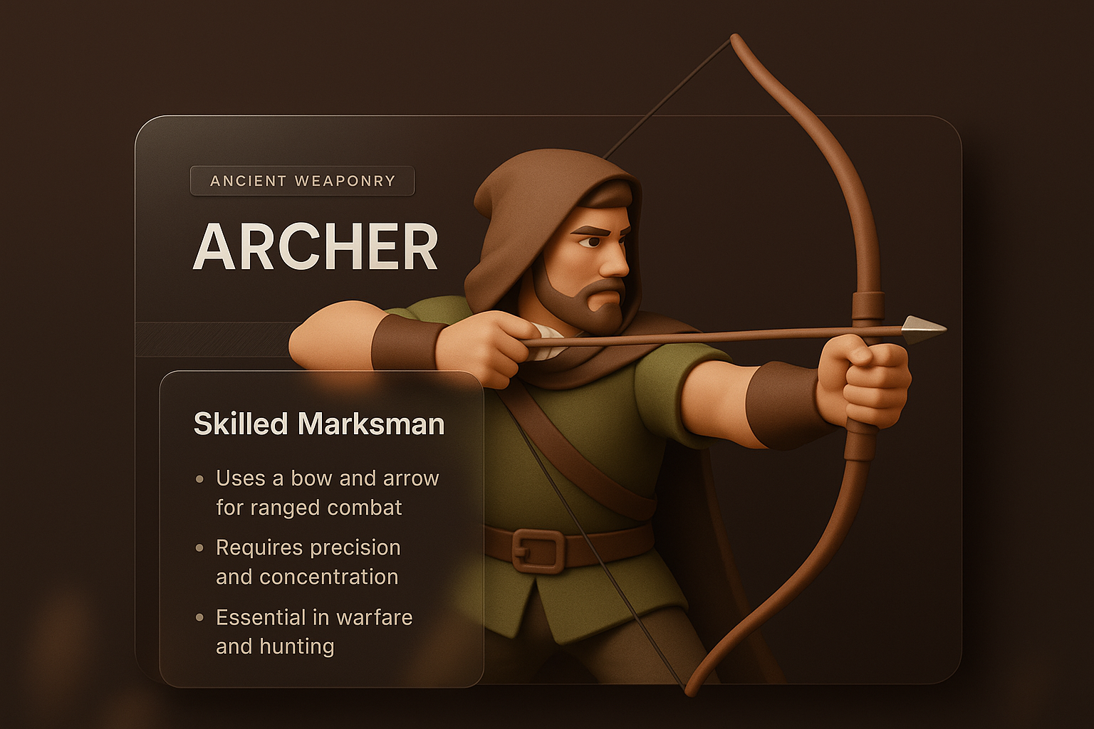 3D Archer Design with Integrated Elements