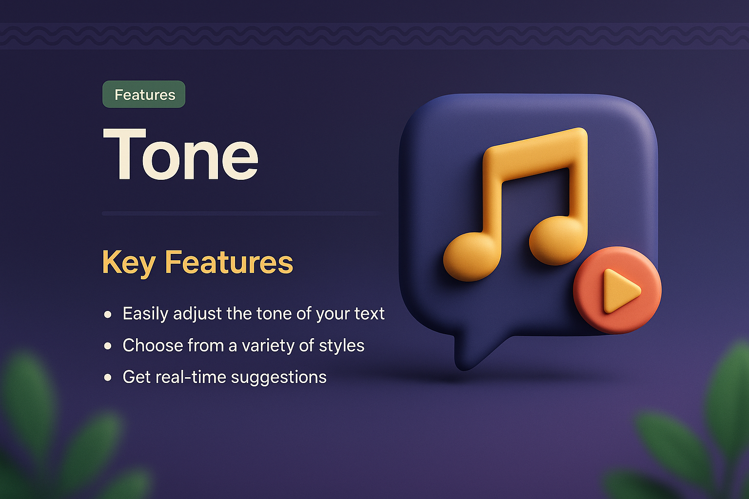 3D Illustration Landing Page Design for Tone Features