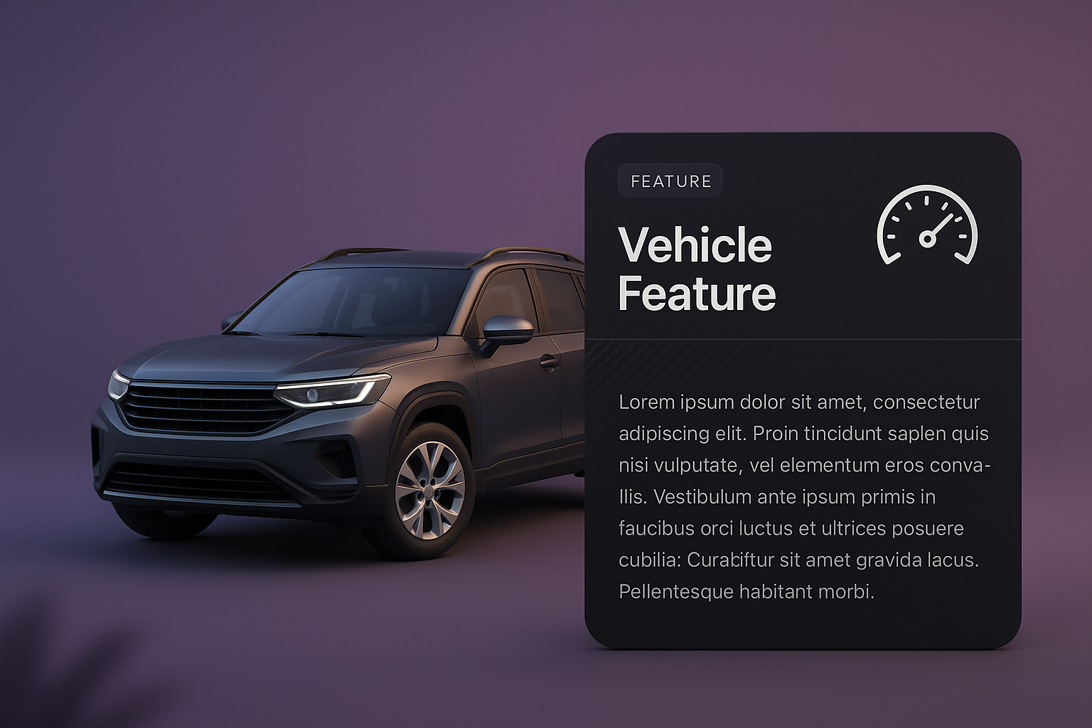 3D Vehicle Feature Illustration with Integrated Design