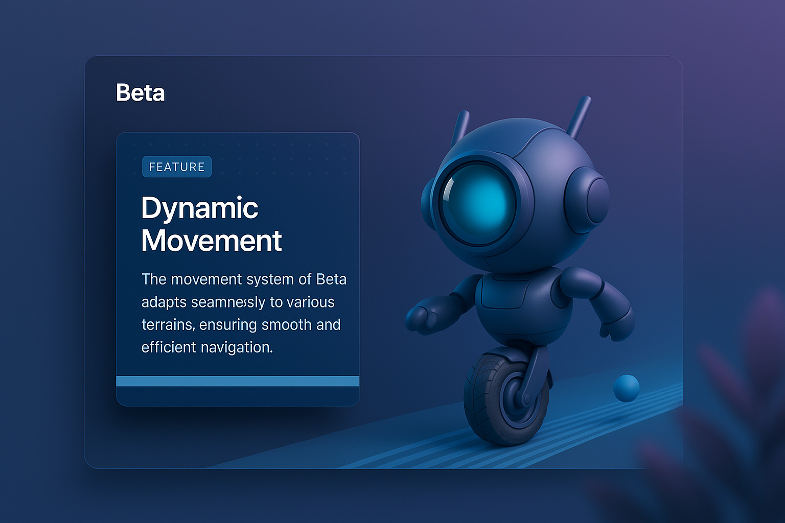 Dynamic 3D Design Featuring Beta's Movement System