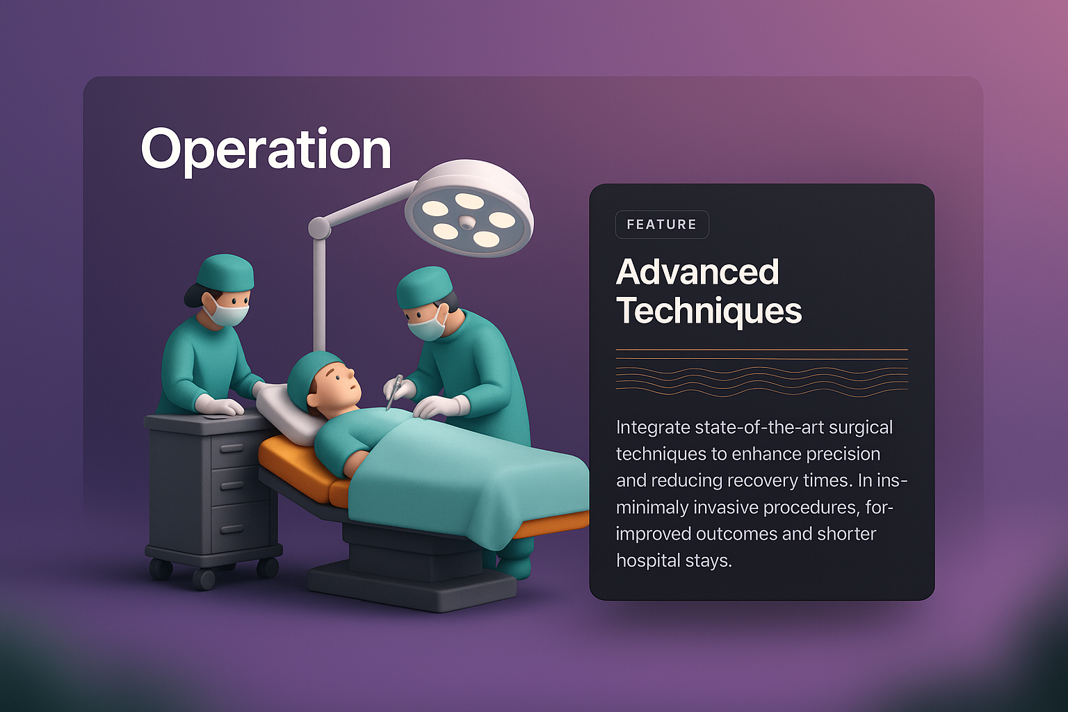 3D Medical Operation Illustration with Advanced Techniques