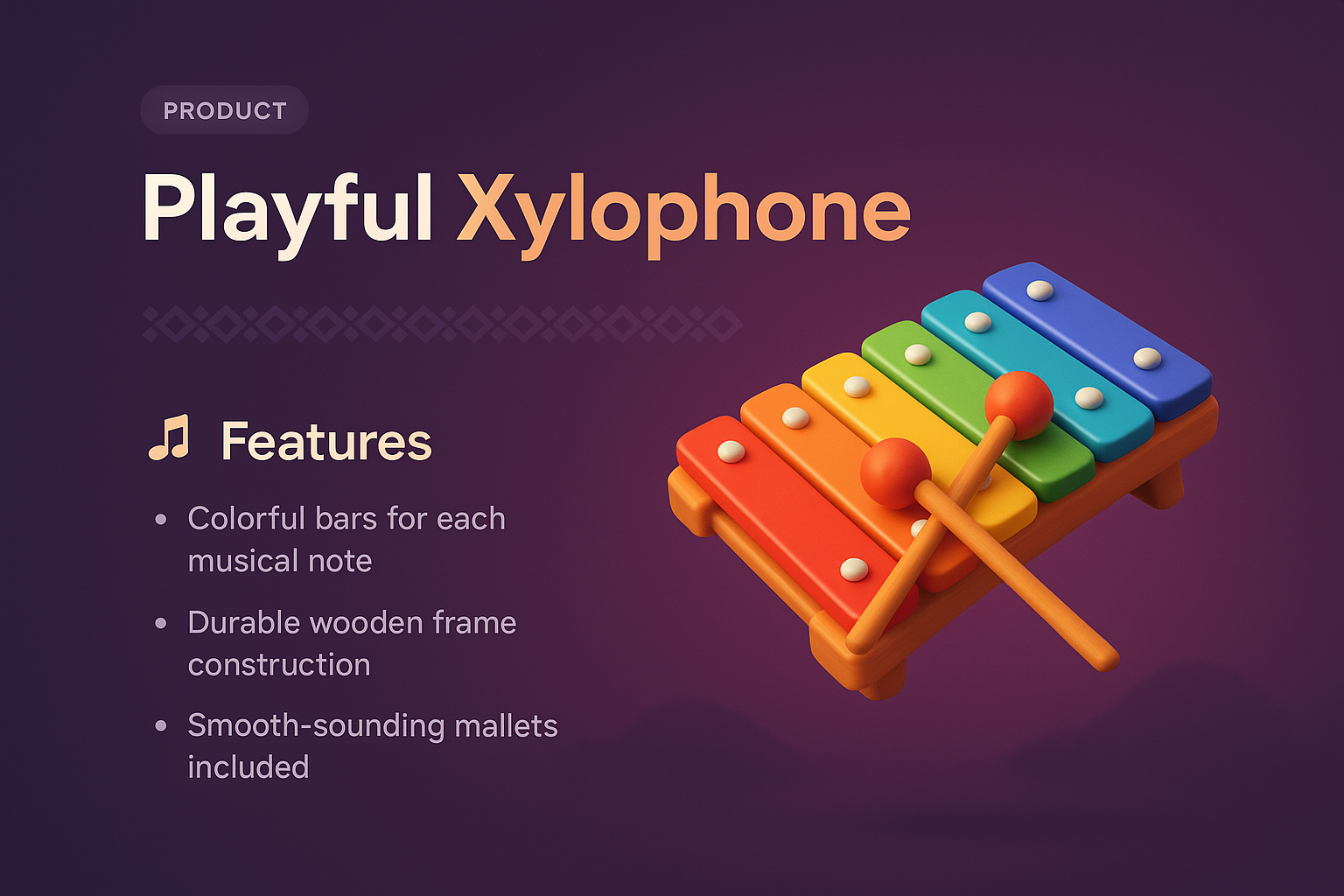 Playful Xylophone with Colorful Features and Design