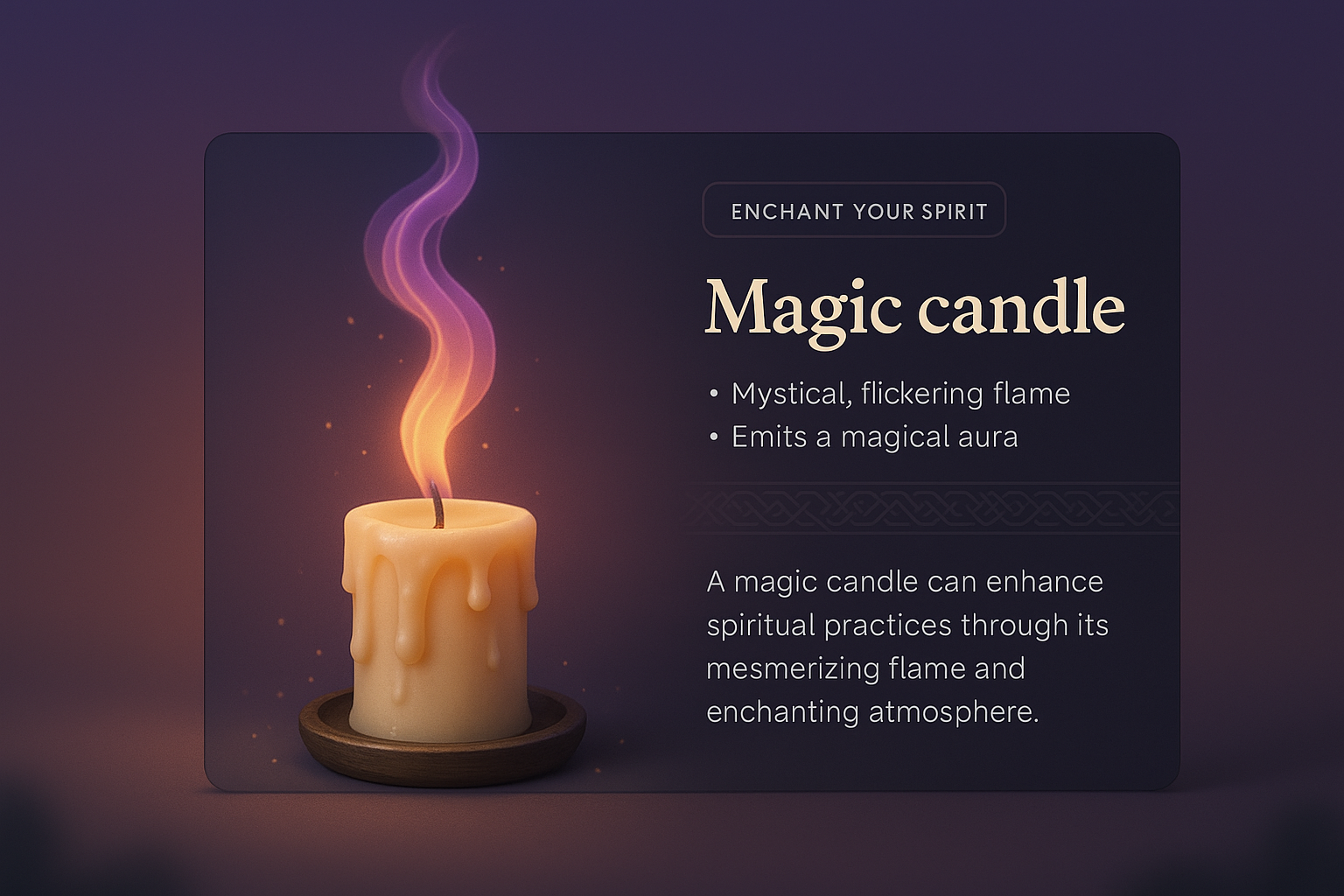 Enchanting Magic Candle with Mystical Flame and Aura
