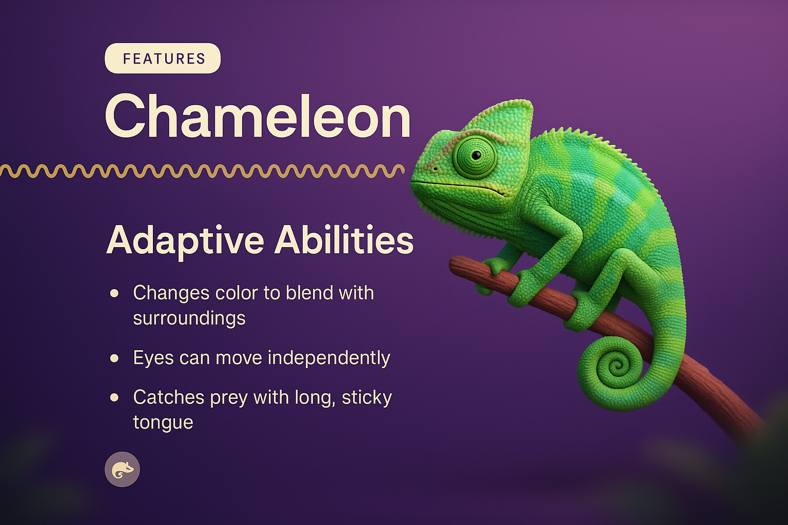 3D Chameleon Visualization with Feature Highlights