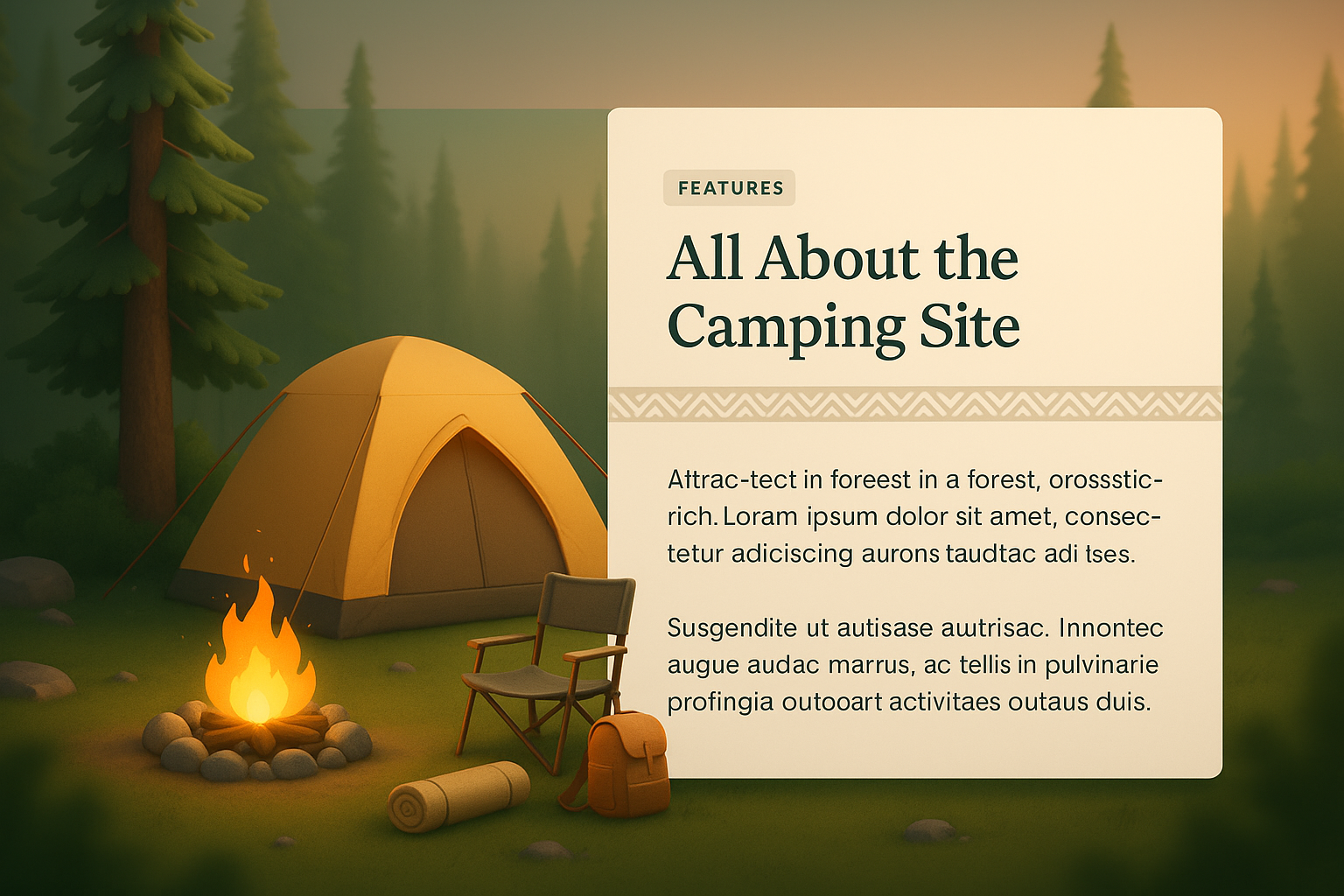 Serene Camping Site in Lush Forest Environment