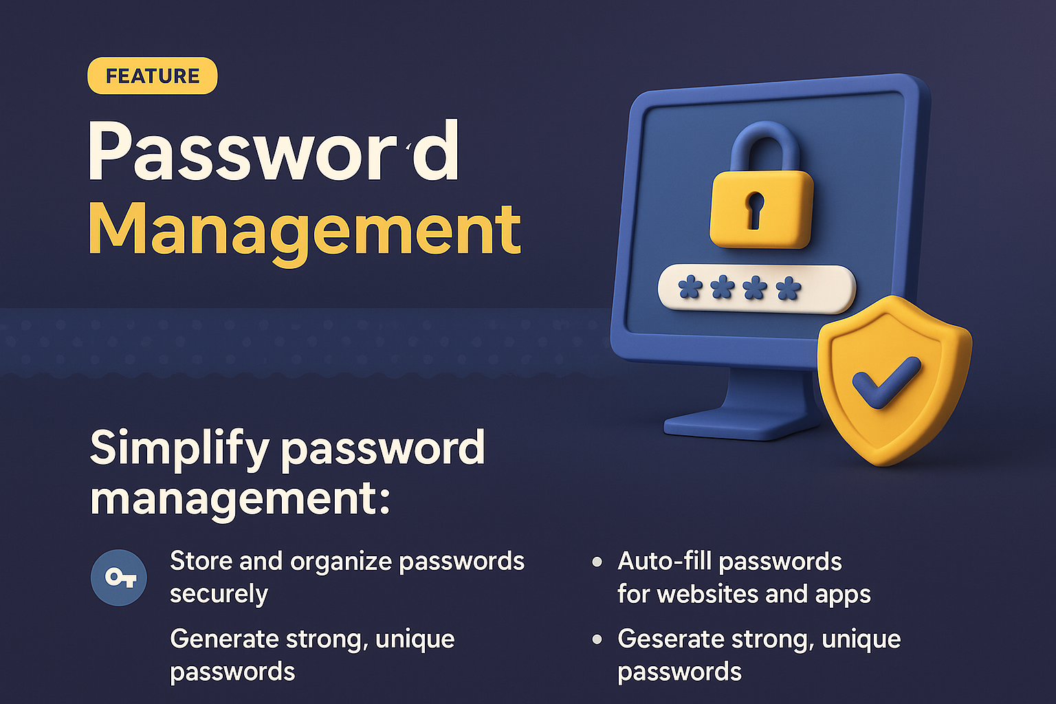 3D Illustration of Password Management Feature