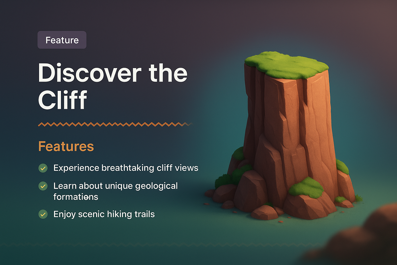 Creative Website Design Featuring a Cliff Illustration