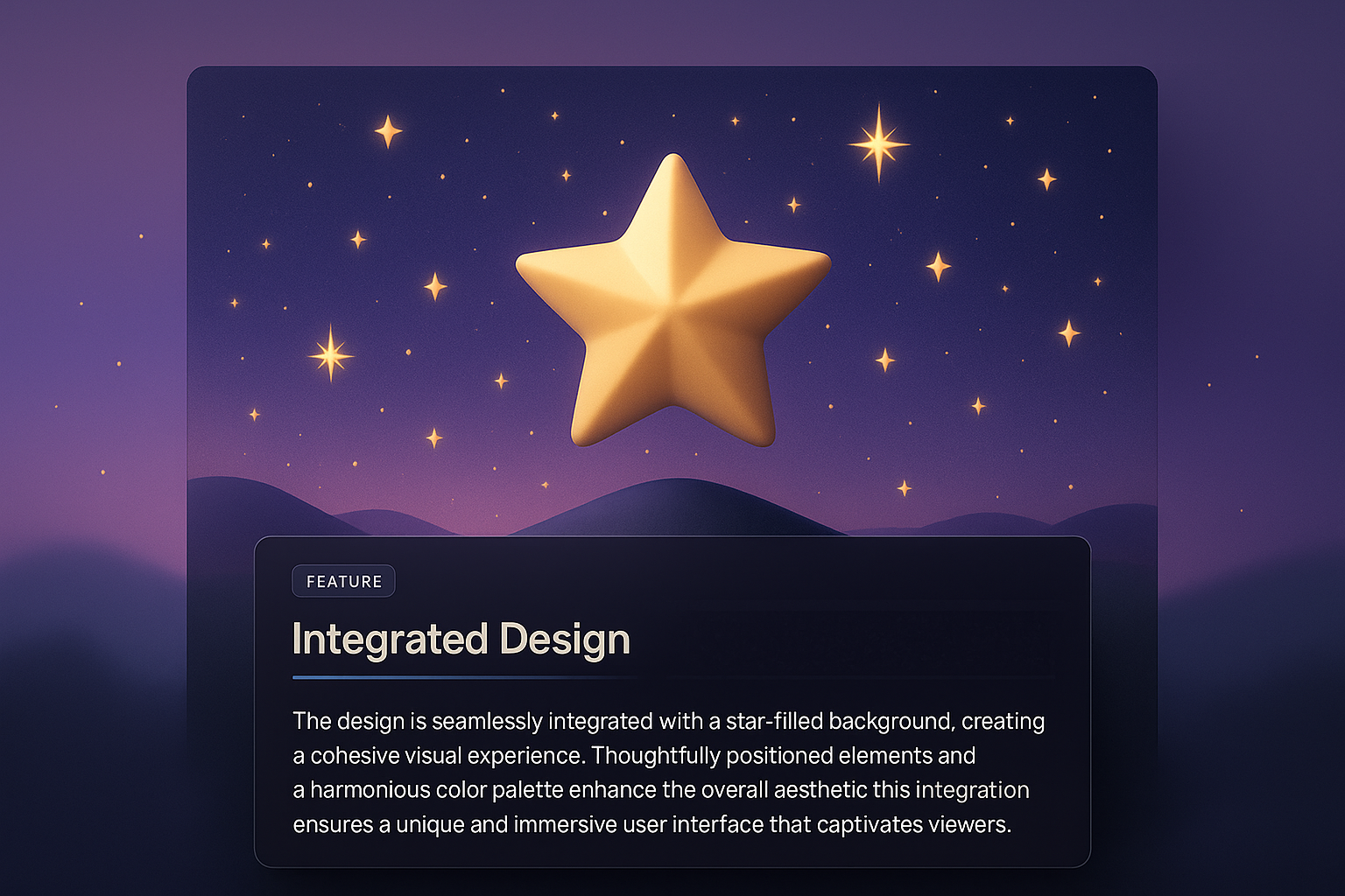 Stunning Star-Filled Background with Integrated Design Feature