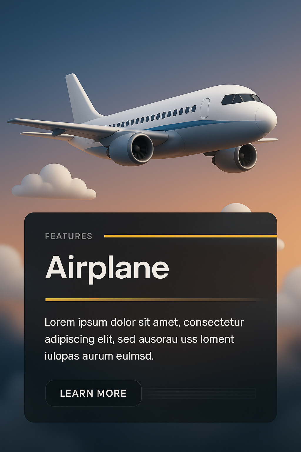 3D Airplane Illustration with Informative Blocks