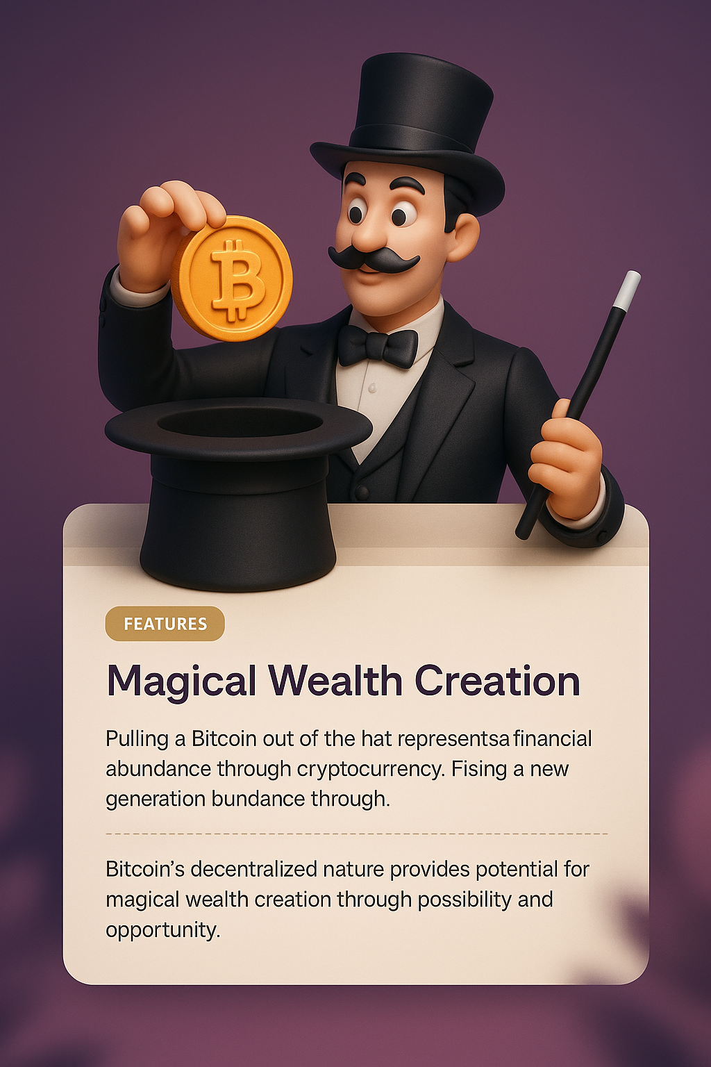 Magician Revealing Bitcoin: A Symbol of Financial Magic