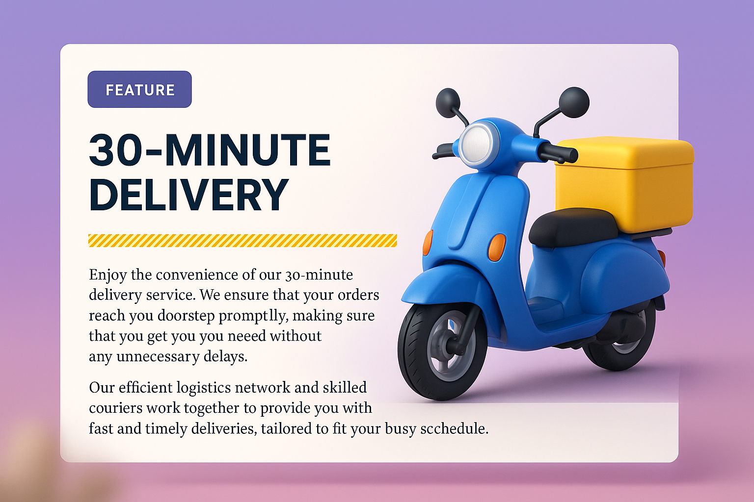 3D Illustration of 30-Minute Delivery Service