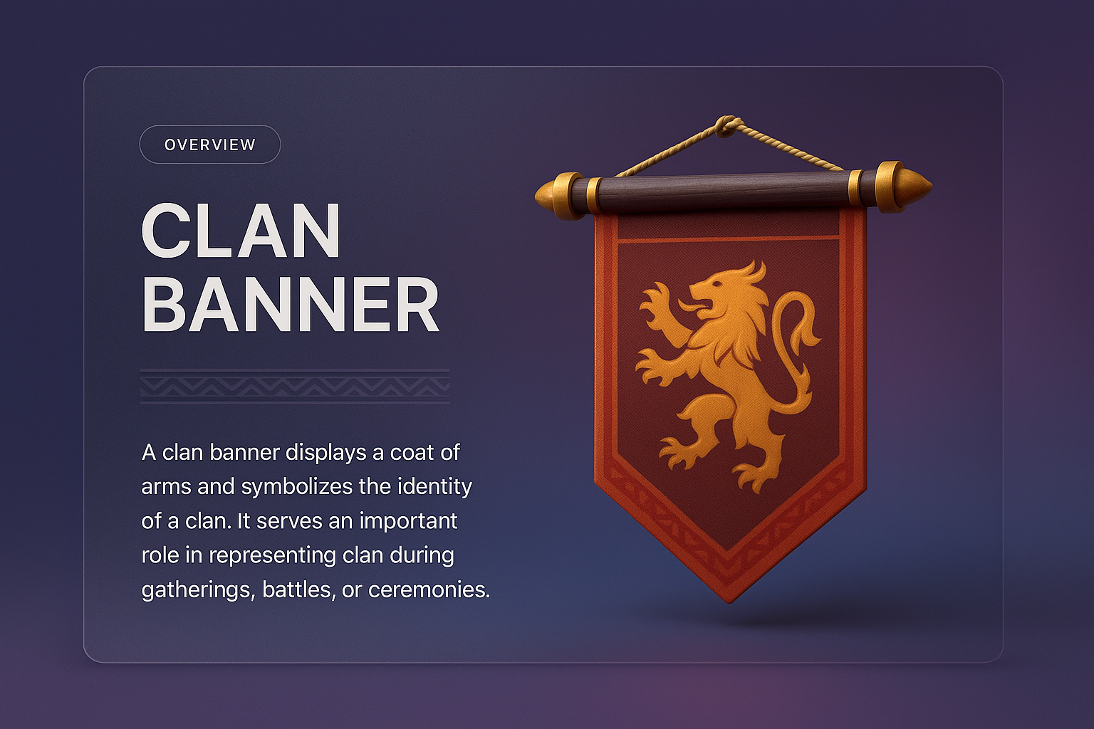3D Clan Banner Illustration with Rich Details