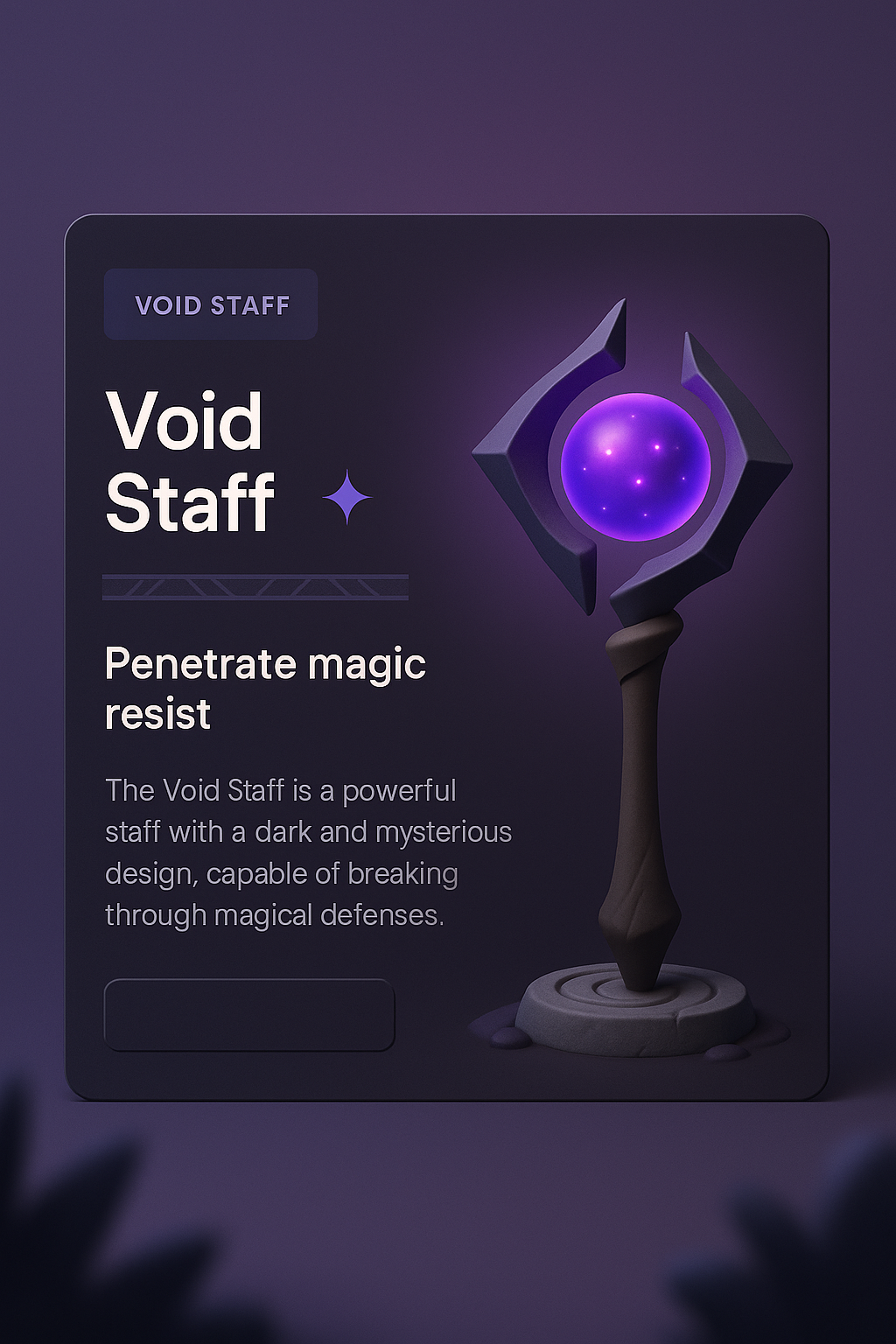 3D Illustration of a Magical Void Staff with Deep Colors