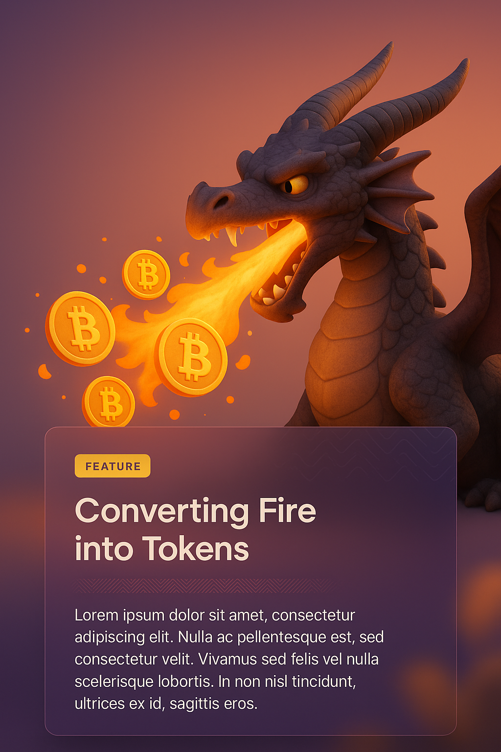 Fiery Crypto Dragon Breathing Bitcoin Flames